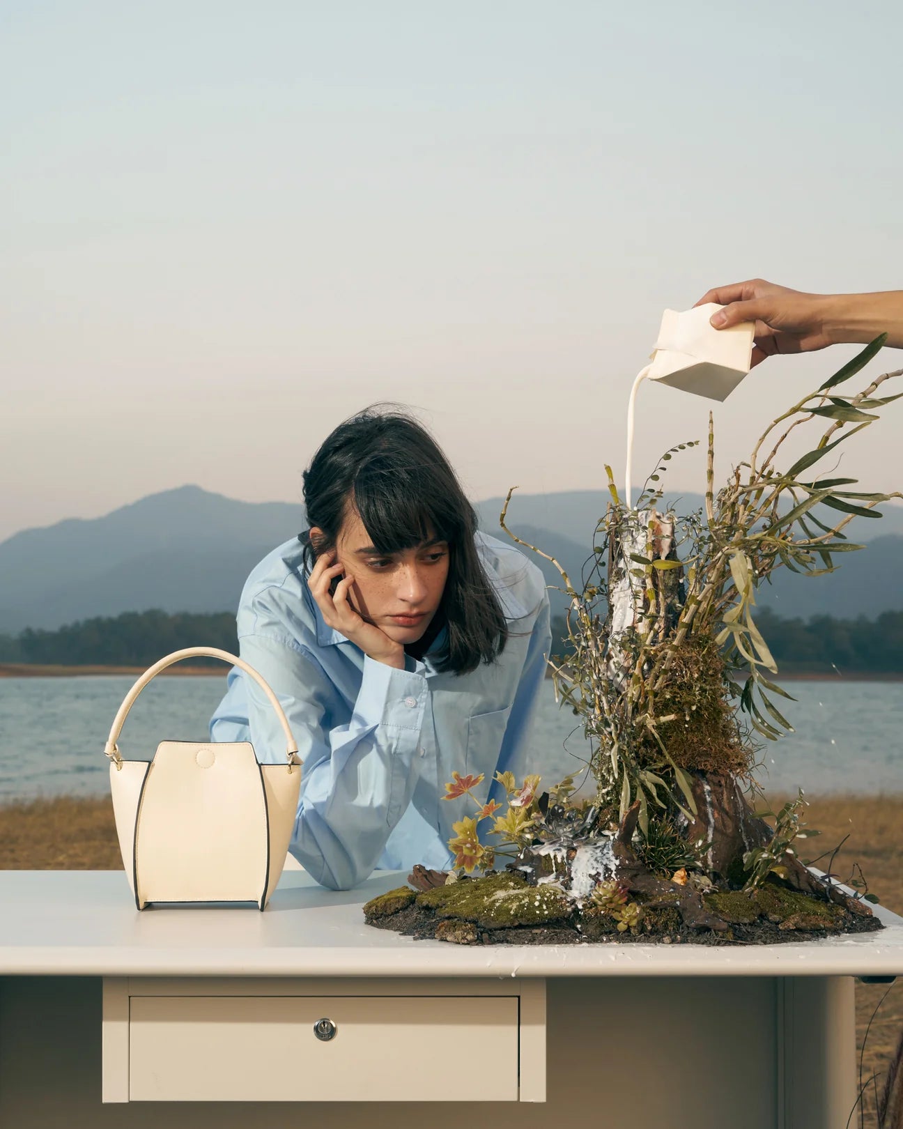 Mini Pine Corn Leather Bag