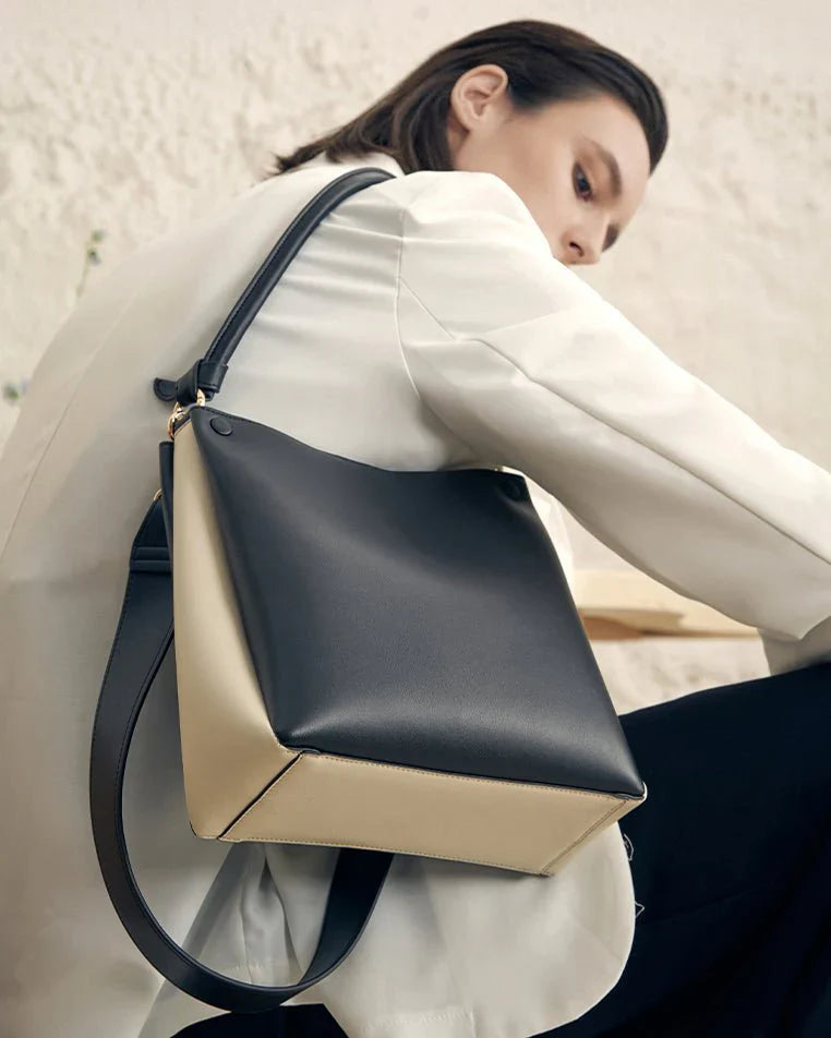 Mini Two-Tone Tote Corn Leather