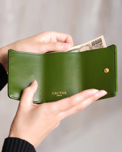 MINI WALLET (CURVED FLAP)　Green