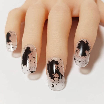 半硬化ジェルネイルシール Gel Nail Stickers　Ink brush：Black