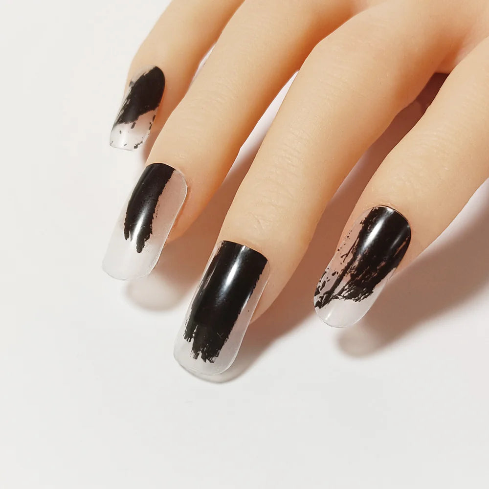 半硬化ジェルネイルシール Gel Nail Stickers　Ink brush：Black