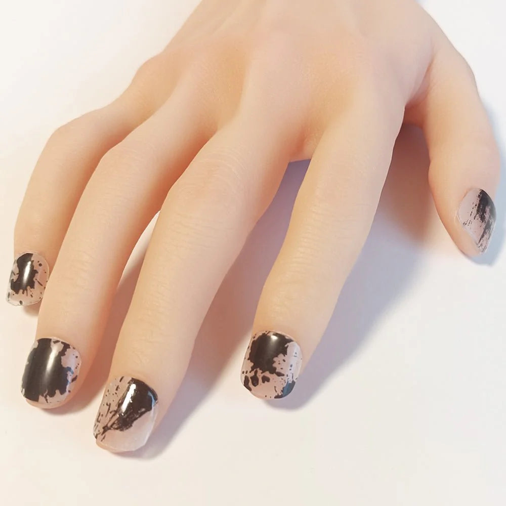 半硬化ジェルネイルシール Gel Nail Stickers　Ink brush：Black