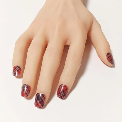 半硬化ジェルネイルシール Gel Nail Stickers　Alcohol ink：Houndstooth × Plaid