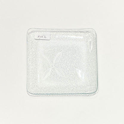 昭和の型板ガラスの小皿