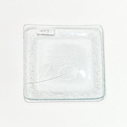 昭和の型板ガラスの小皿