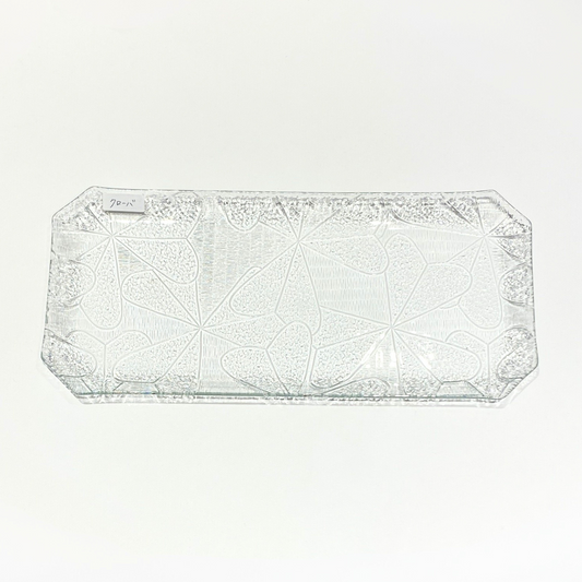 昭和の型板ガラスの長八角皿（大）