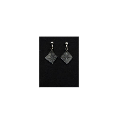 昭和の型板ガラスのイヤリング