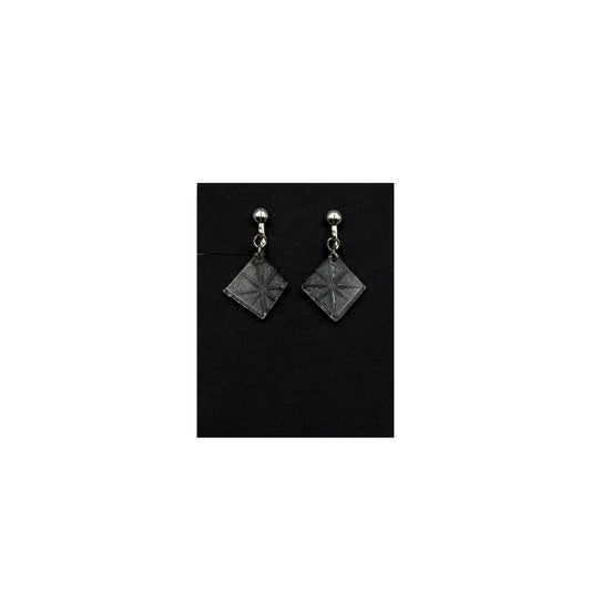 昭和の型板ガラスのイヤリング