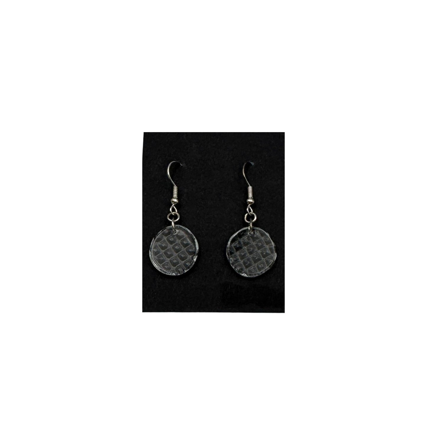 昭和の型板ガラスのピアス