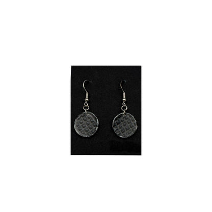 昭和の型板ガラスのピアス