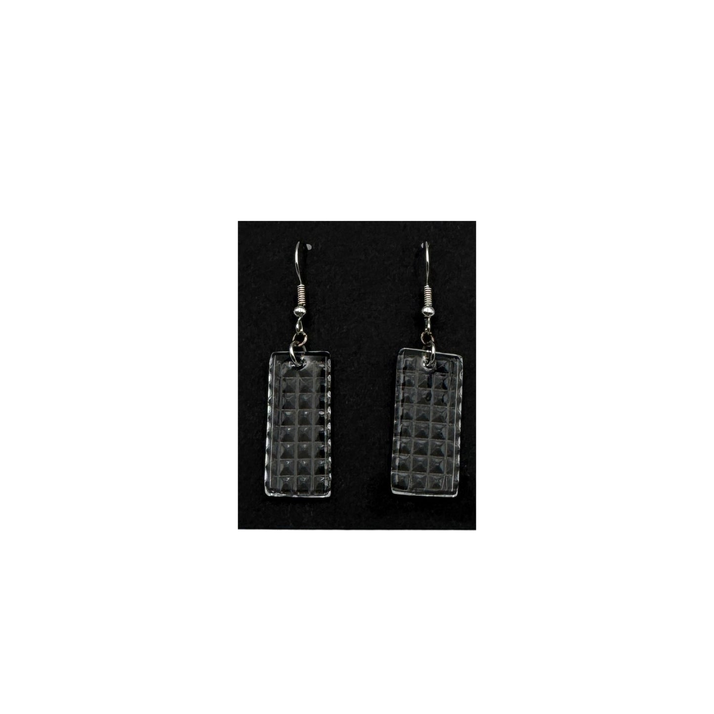 昭和の型板ガラスのピアス