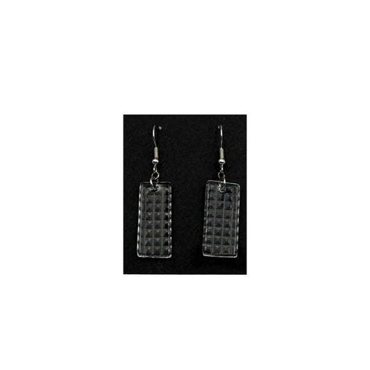 昭和の型板ガラスのピアス